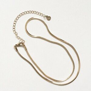 Lauren Conrad Gold Tone Snake Chain Minimalist Necklace